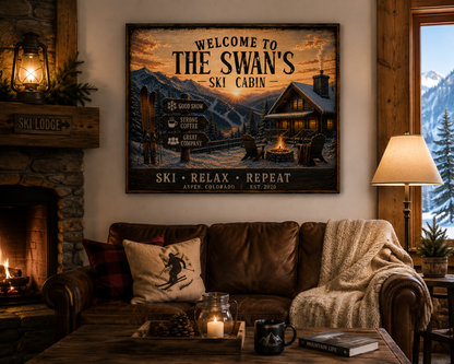 Ski Welcome Canvas