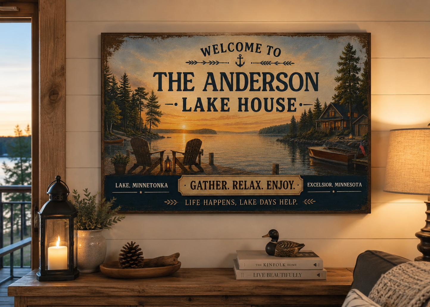 Lake House Welcome Sign