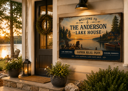 Lake House Welcome Sign