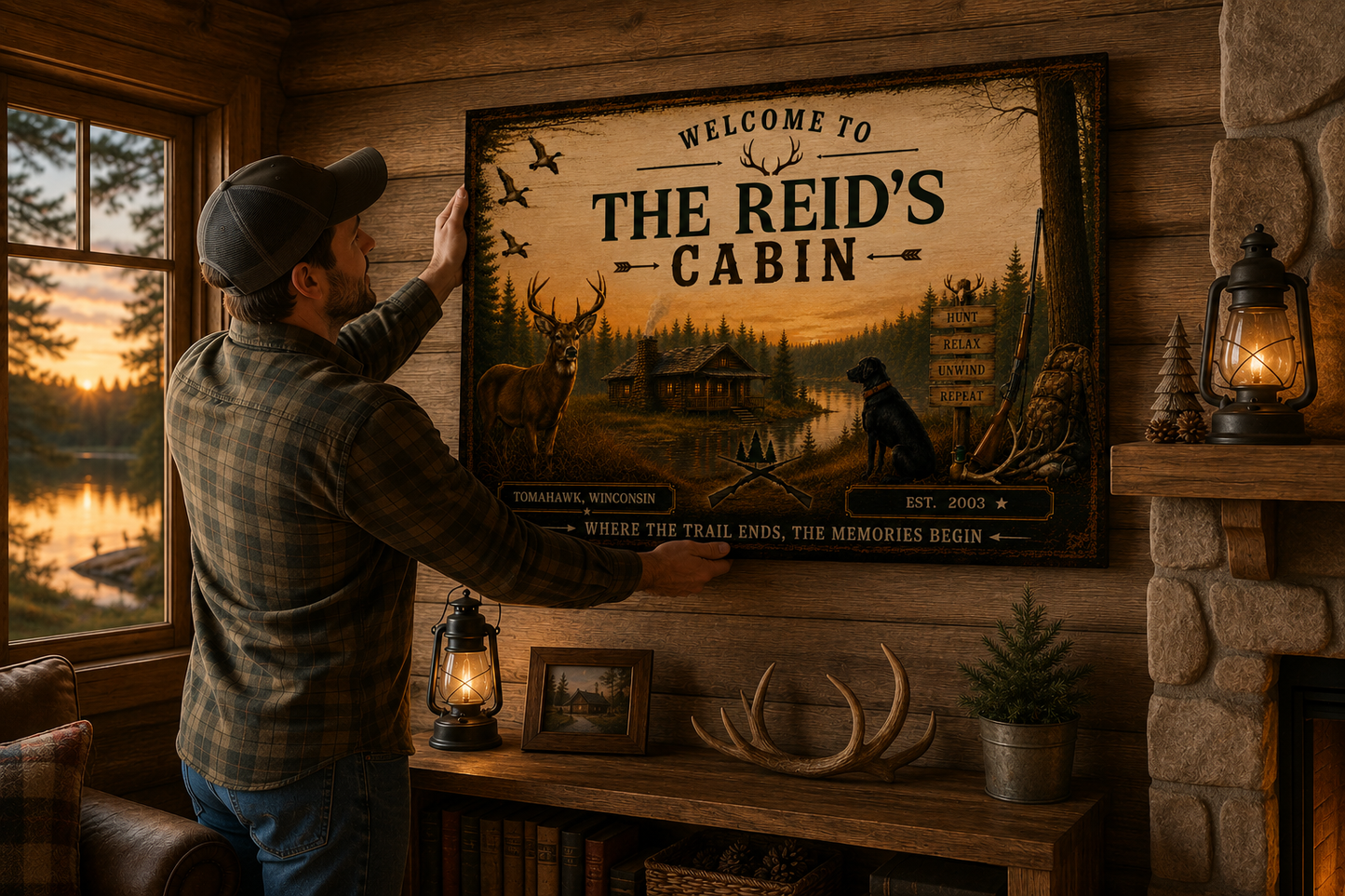 Cabin Welcome Canvas