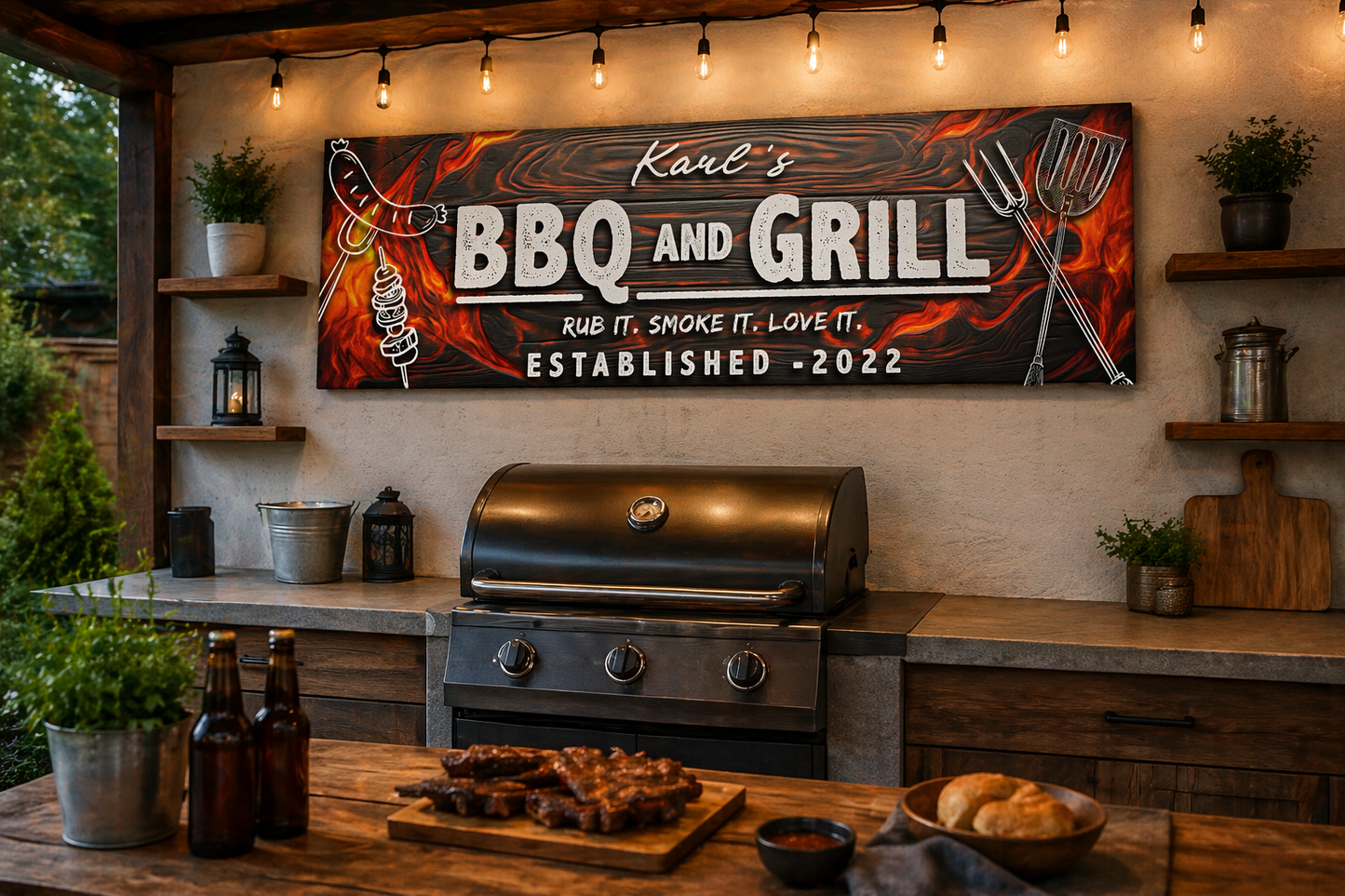 Sizzling Grill Canvas