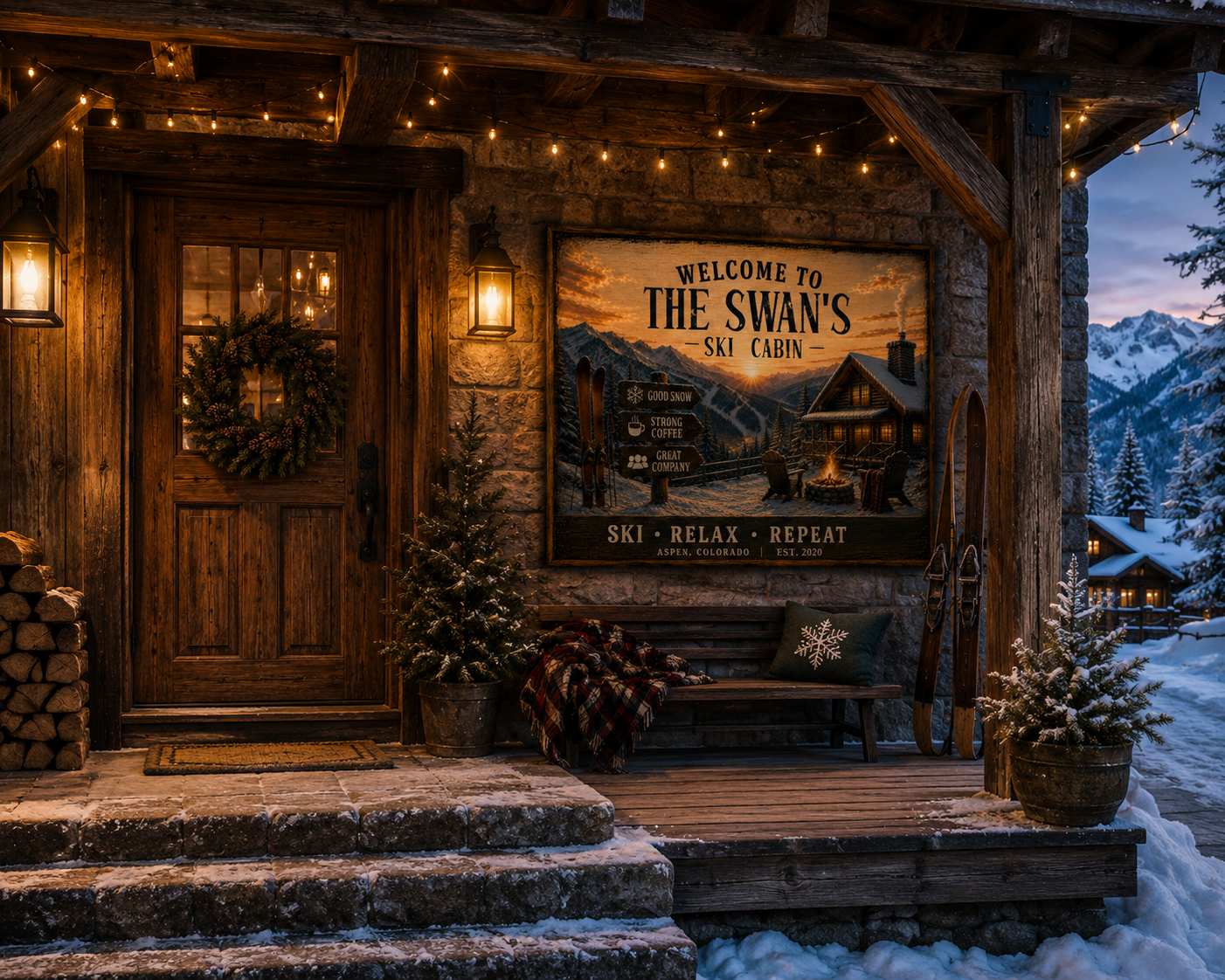 Ski Welcome Canvas