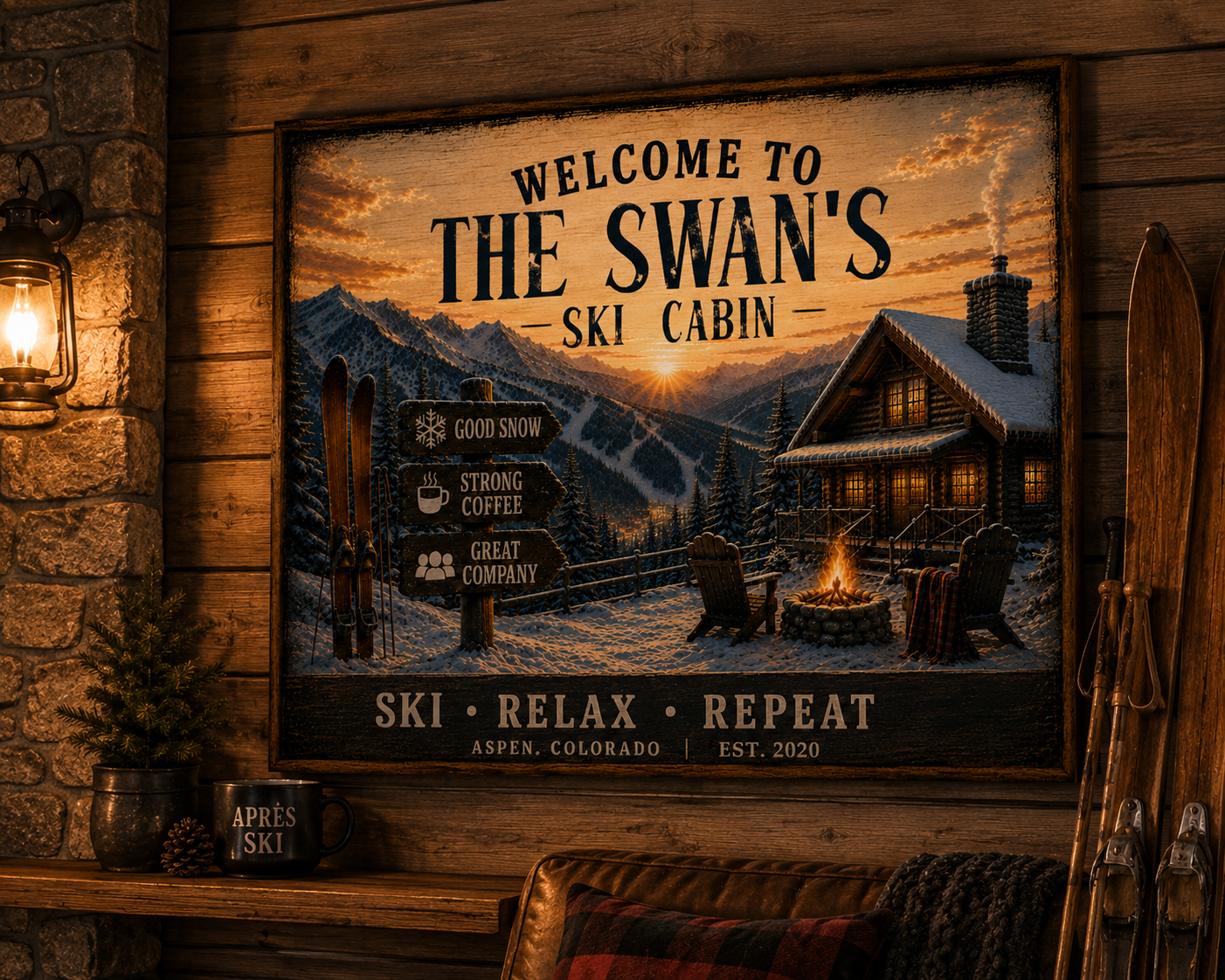 Ski Welcome Canvas