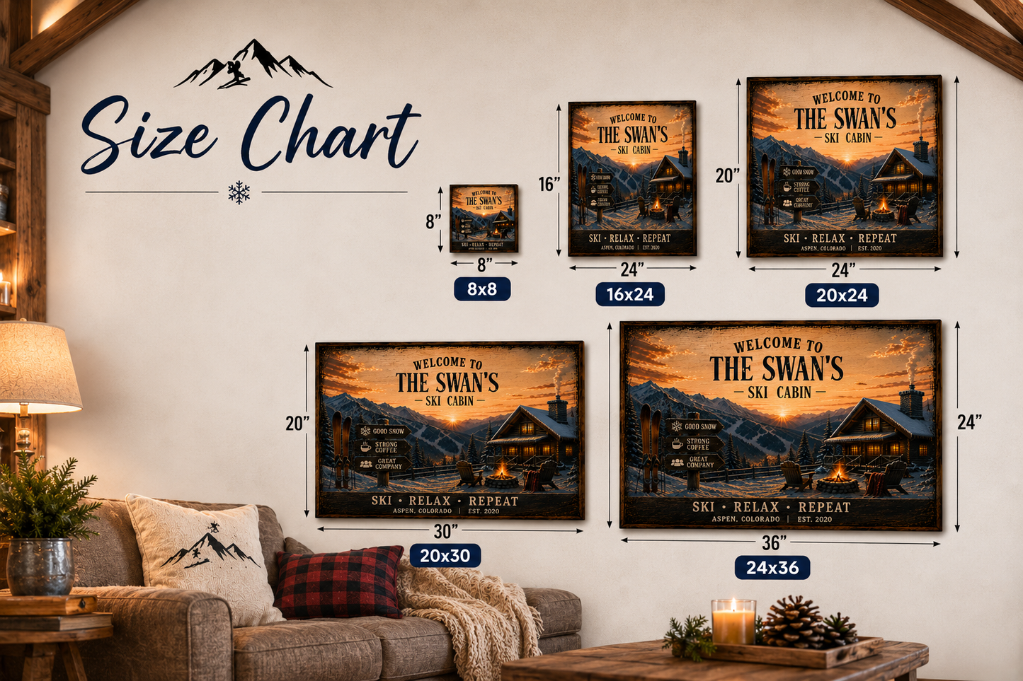 Ski Welcome Canvas