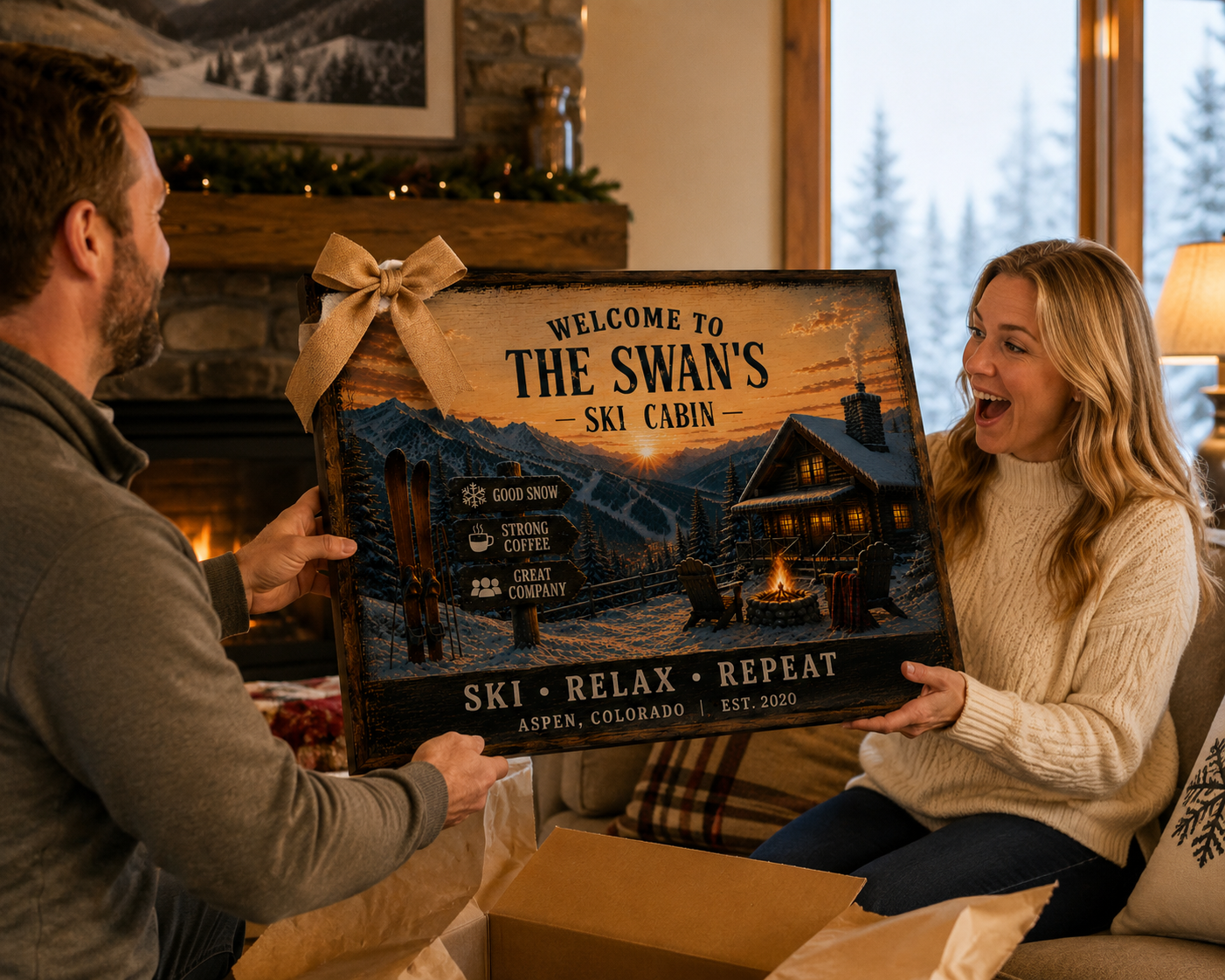 Ski Welcome Canvas