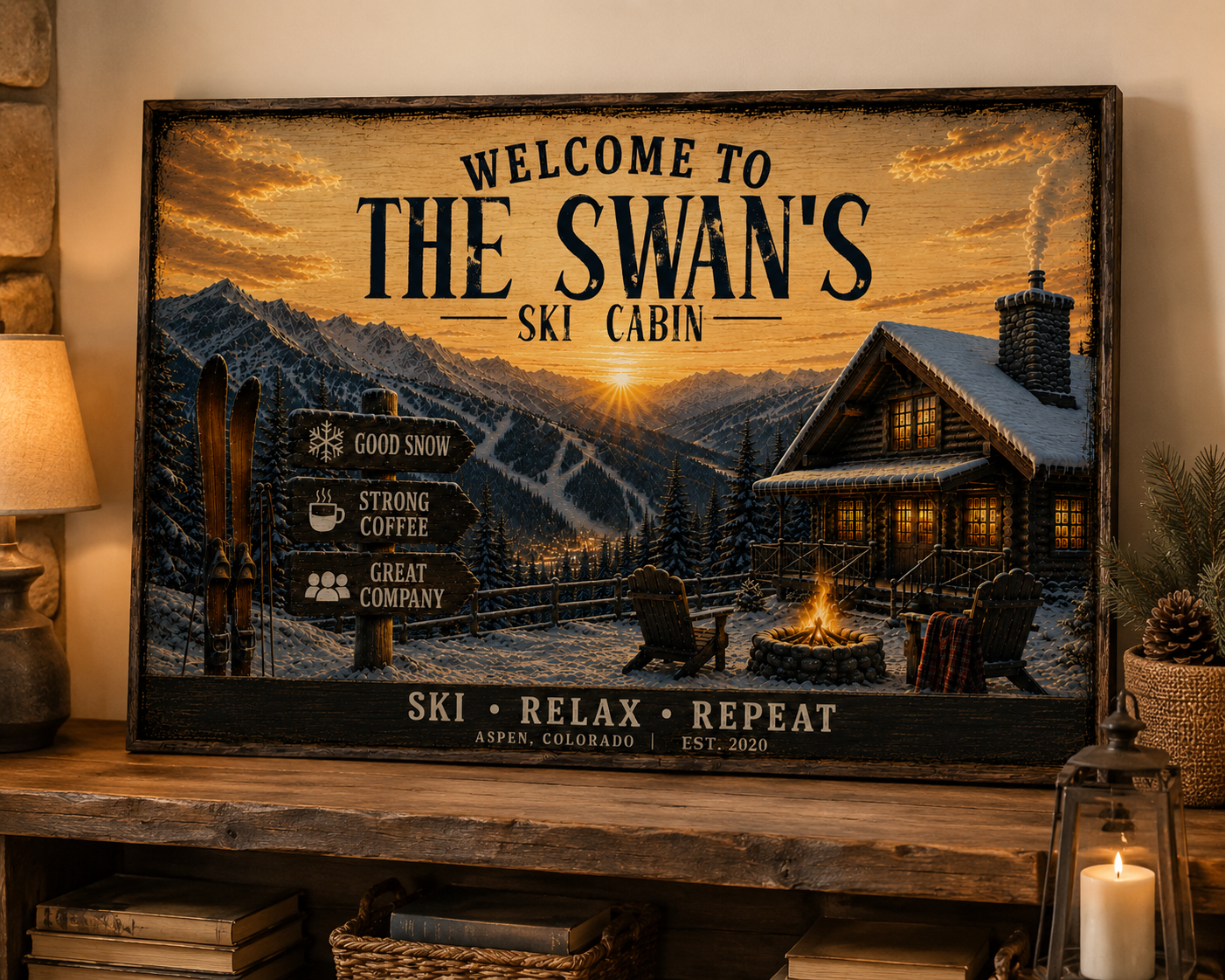 Ski Welcome Canvas