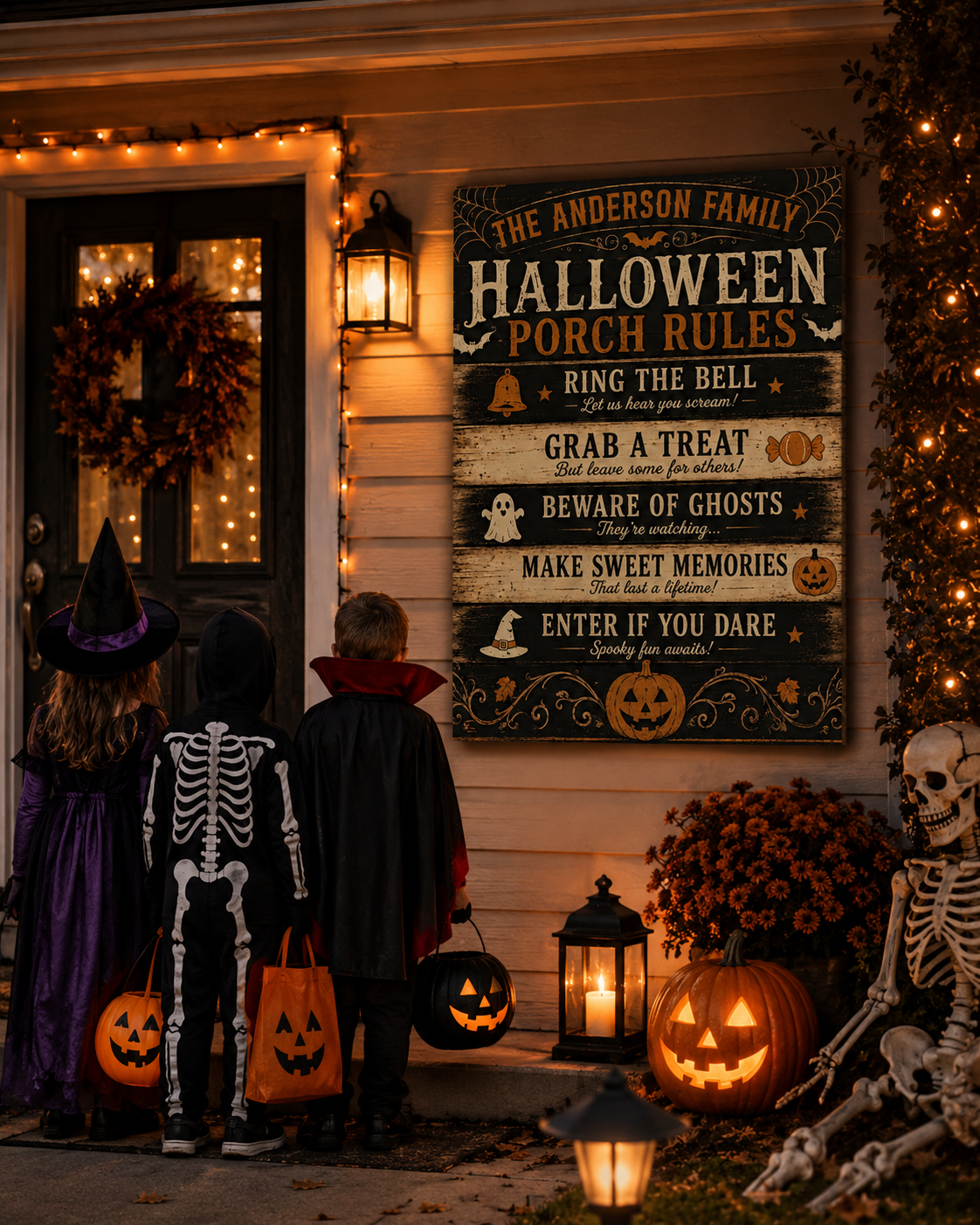Halloween Porch Rules Canvas