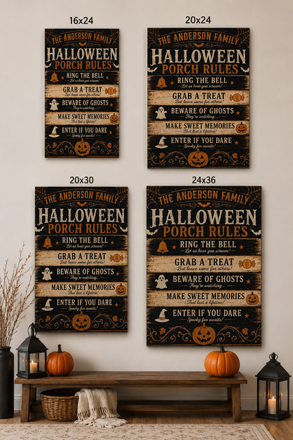 Halloween Porch Rules Canvas