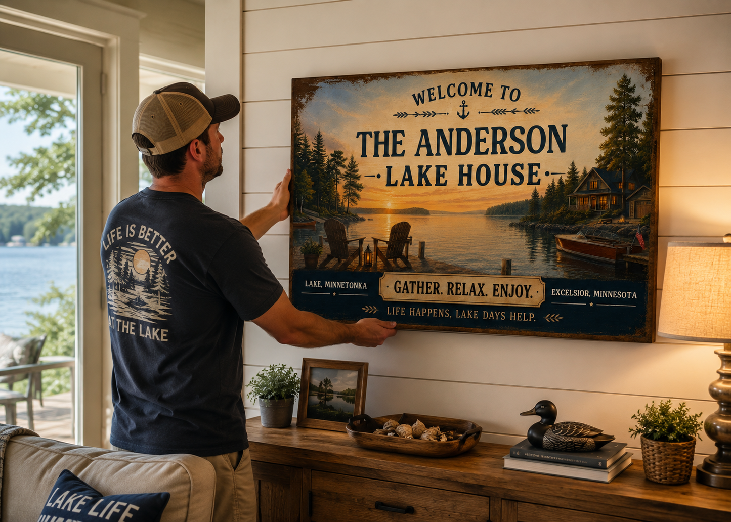 Lake House Welcome Sign