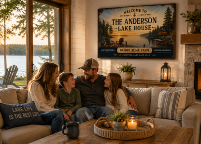 Lake House Welcome Sign