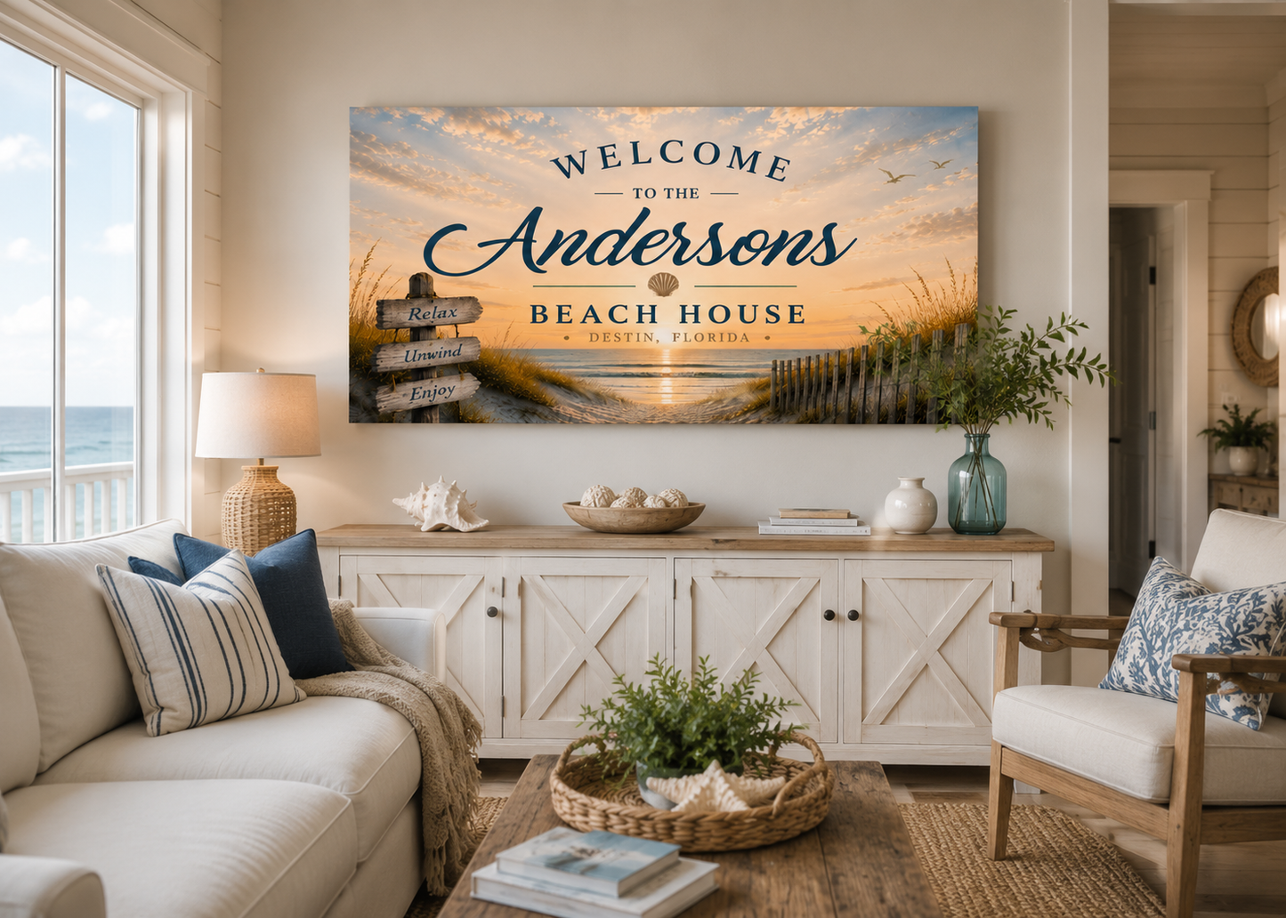 Coastal Welcome Canvas