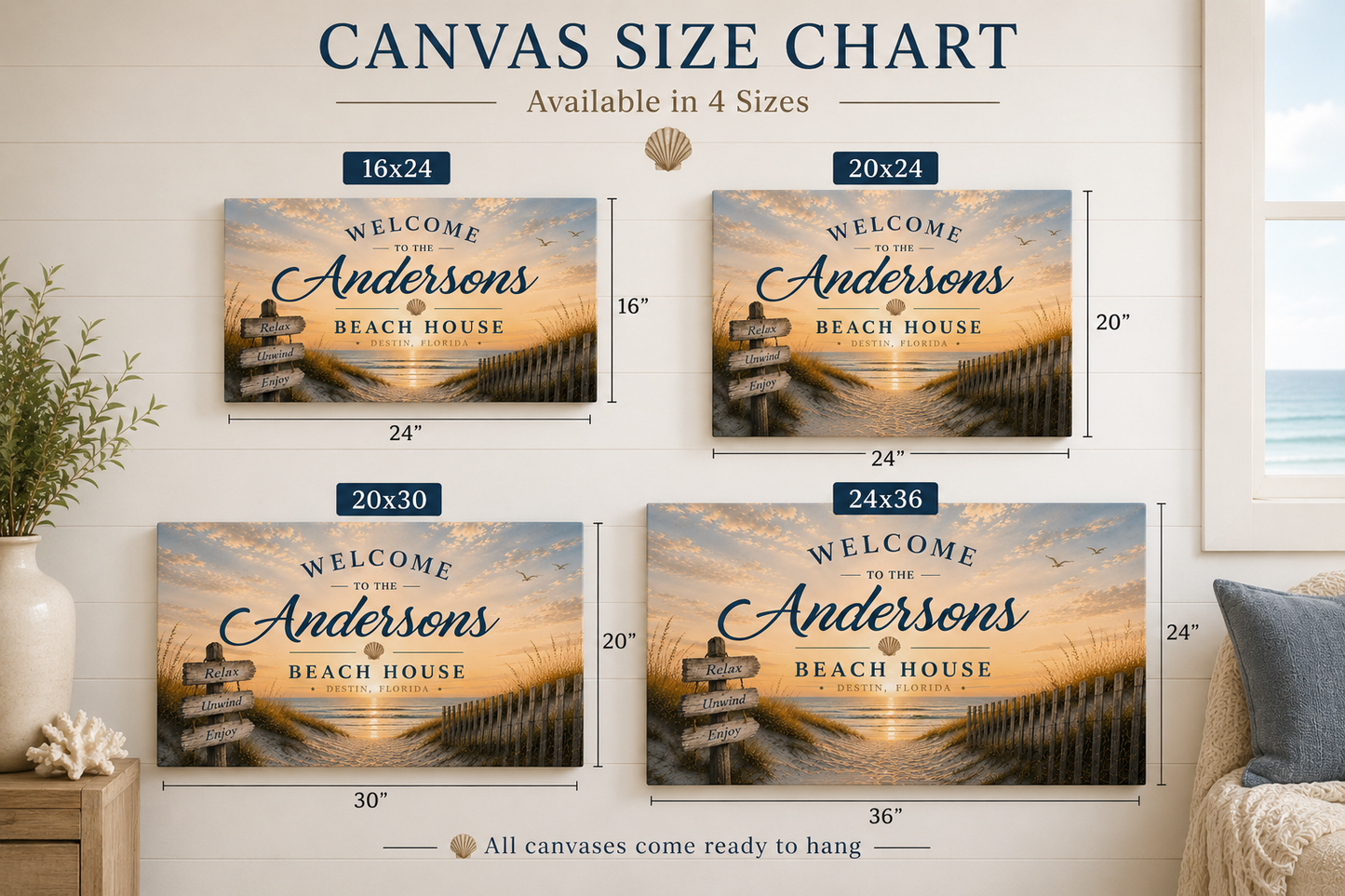Coastal Welcome Canvas