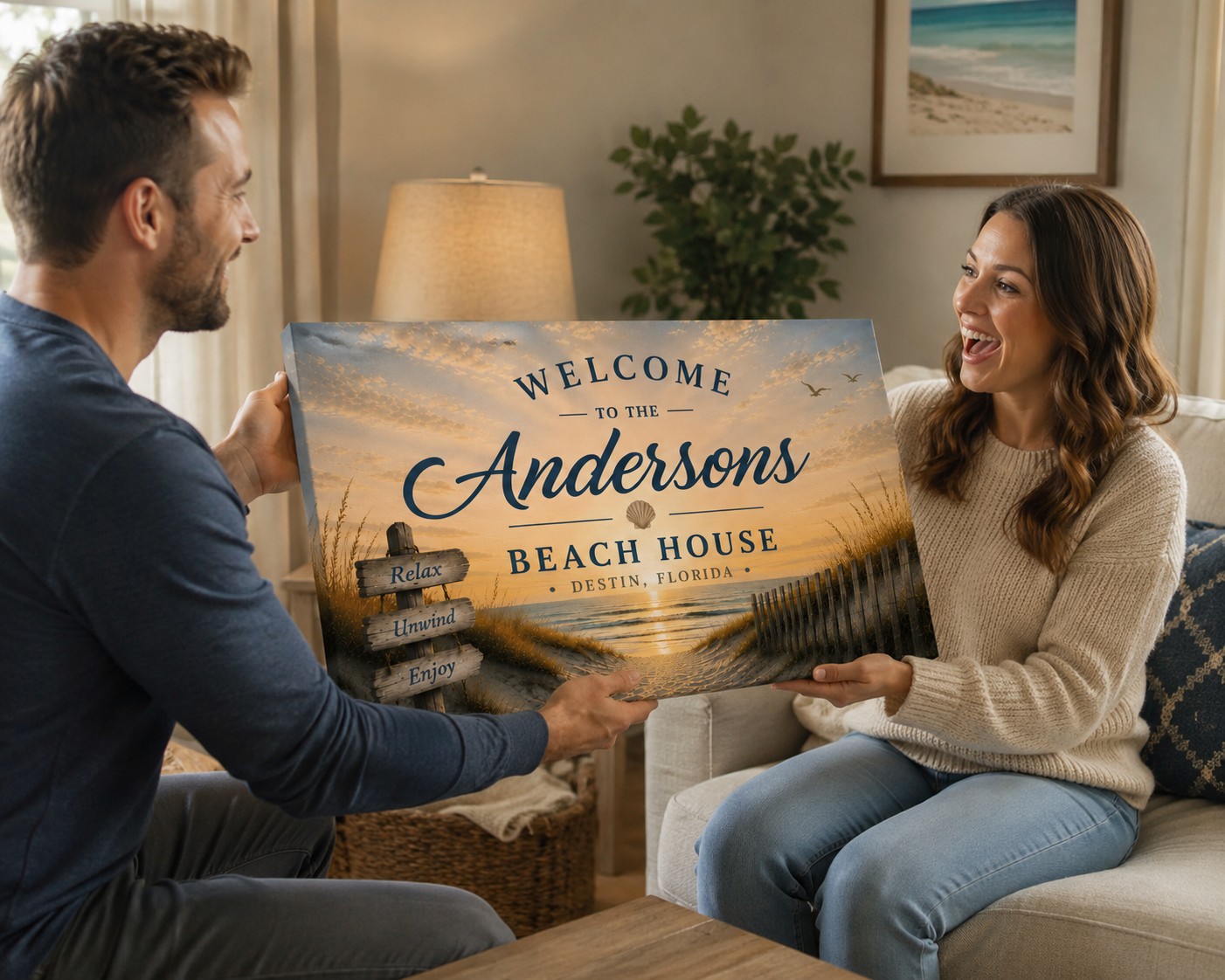 Coastal Welcome Canvas