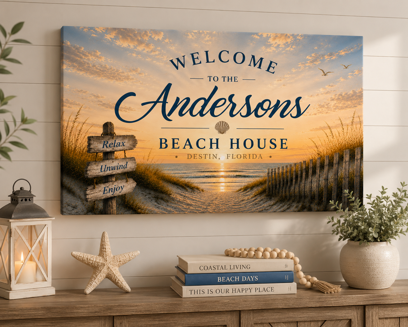 Coastal Welcome Canvas