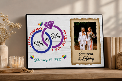 Mrs & Mrs Wedding Canvas