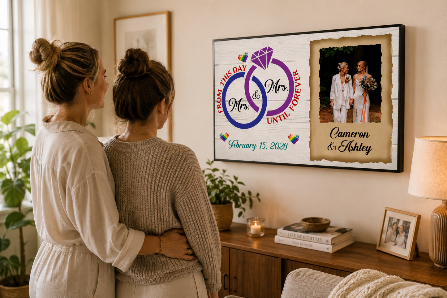 Mrs & Mrs Wedding Canvas