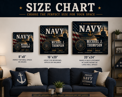 Proudly Served Navy Canvas